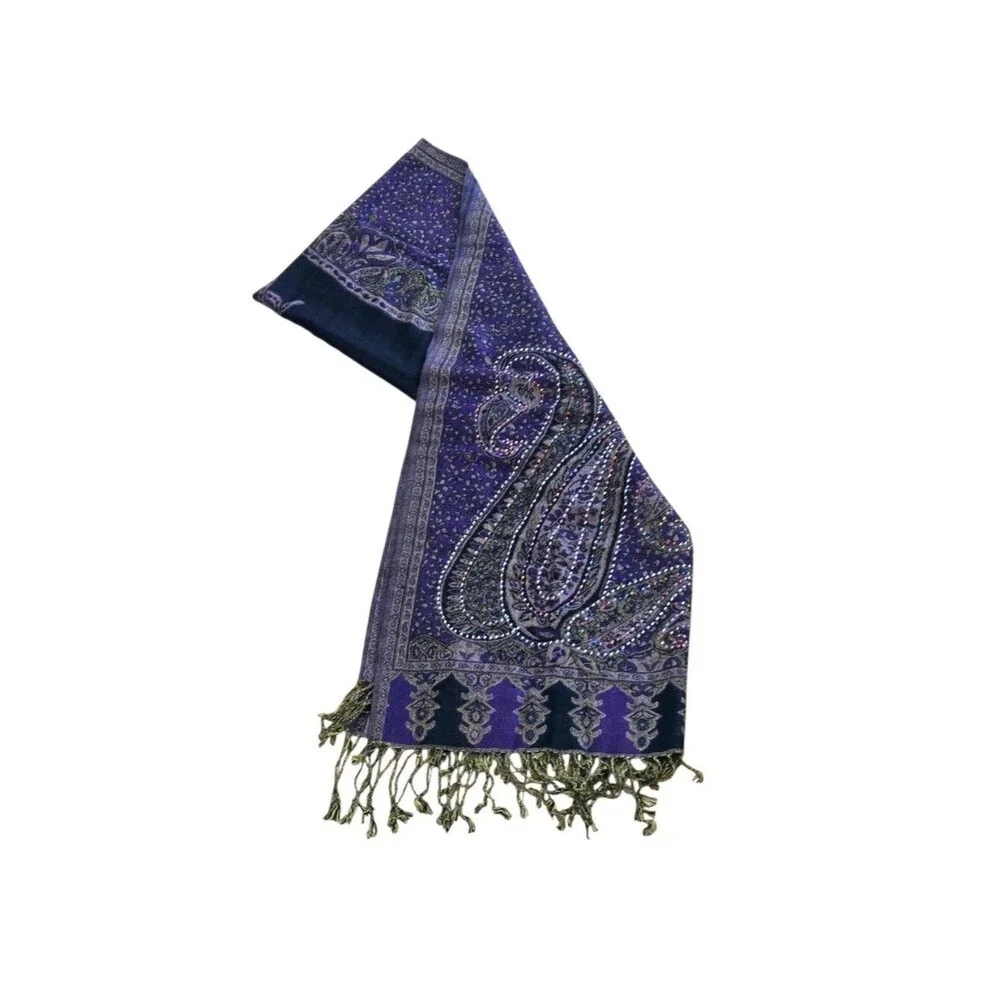 pashmina fringed jacquard